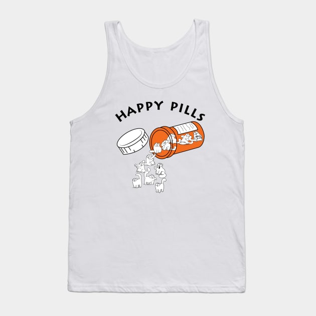 Simons Cat Happy Pills, For Men Funny Happy Pills Simons Cat Tank Top by devanpm